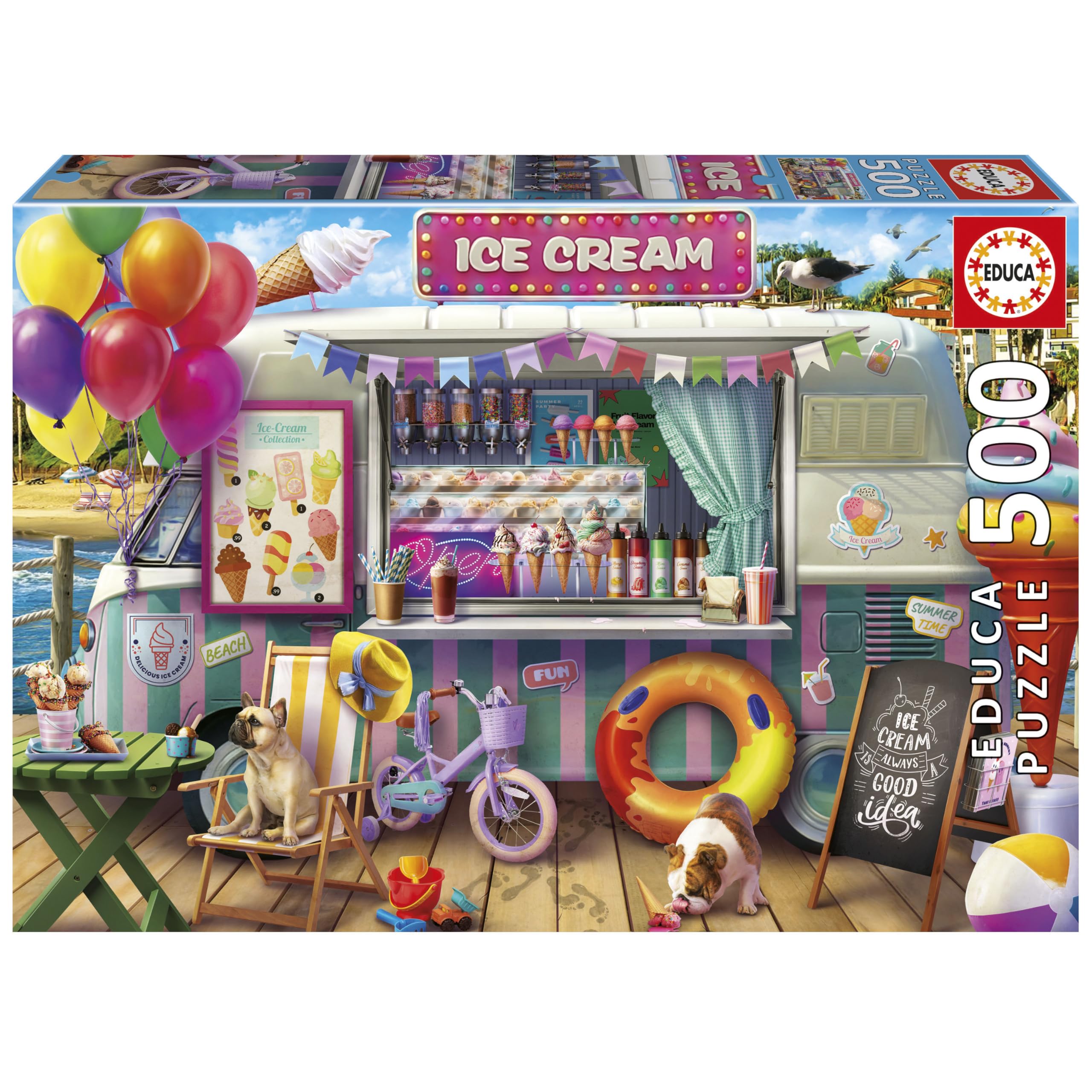 Educa Children's Puzzle, 500 Pieces, Ice Cream Truck, Dimensions: 48 x 34 cm, from 11 Years (20546)