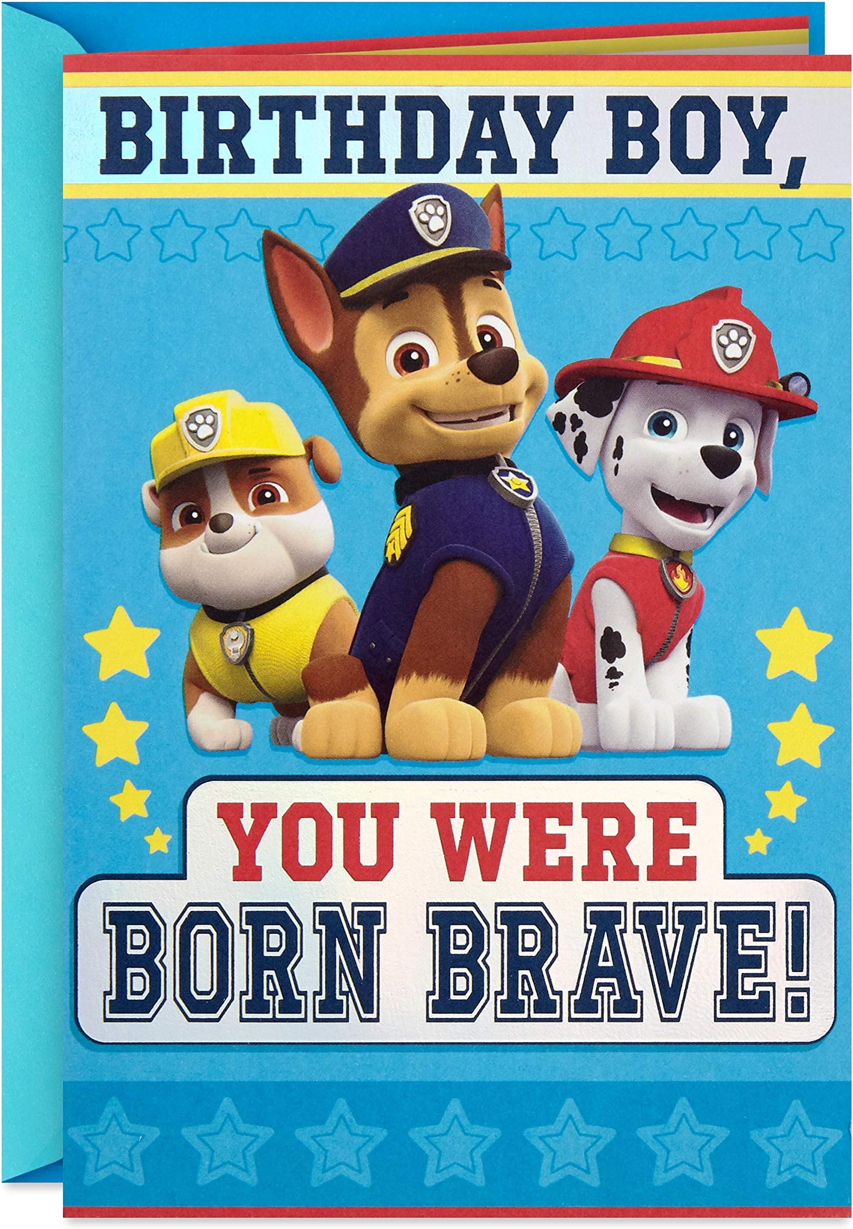 Hallmark Paw Patrol Birthday Card for Boys (Born Brave)