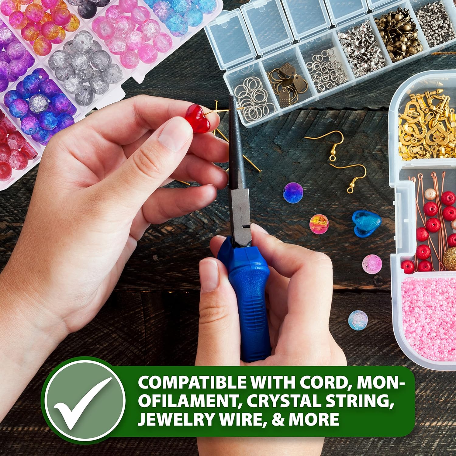 Mandala Crafts 8mm Lampwork Glass Beads for Jewelry Making - 24 Assorted Colors 720 PCs Crackle Lampwork Glass Round Beads in Bulk for Bracelets Necklaces Earrings Crafts