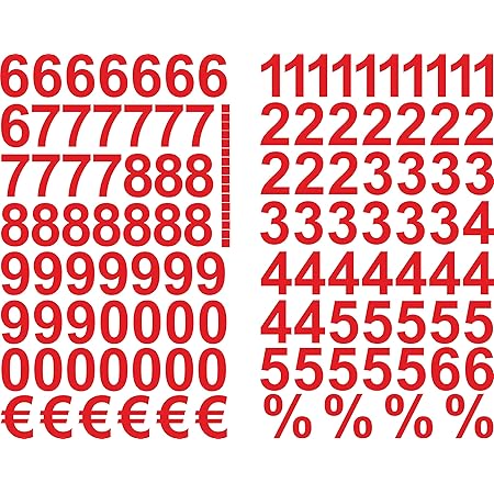 Numeri Adesivi Rossi 3 Cm - 117 Pezzi Autoadesivi Impermeabili Per Esterni, Ideali Per Numeri Civici - Foto 9