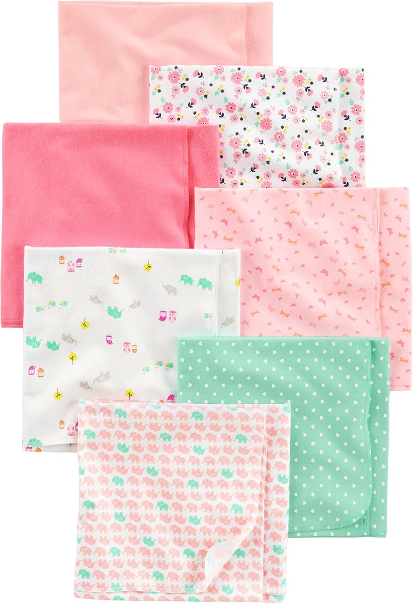 Mantas de Recepción de Franela para Bebés Unisex, Pack de 7