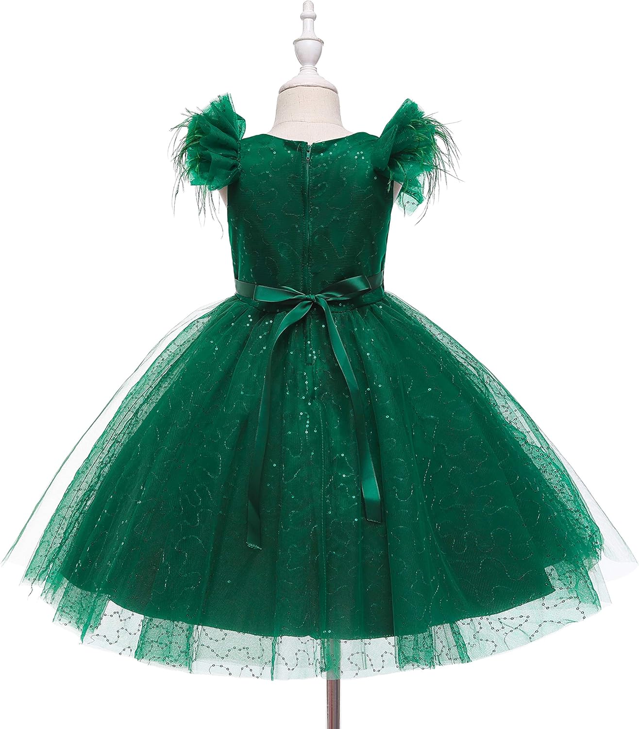 Weileenice Little/Big Girl Party Dress Tulle Girls Wedding Pageant Gown Kids Vintage Prom Holiday Tutu Dresses - Image 4