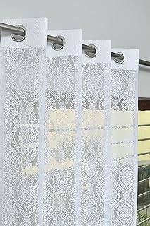 Kiara Creations Damas Net Transparent Curtains for Door- 7 Feet (Pack of 1) White Price In India