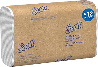 Scott® Multifold Paper Towels (03650), with Absorbency Pockets™, 9.2" x 9.4" sheets, White, Compact Case for Easy Storage, (250 Sheets/Pack, 12 Packs/Case, 3,000 Sheets/Case)