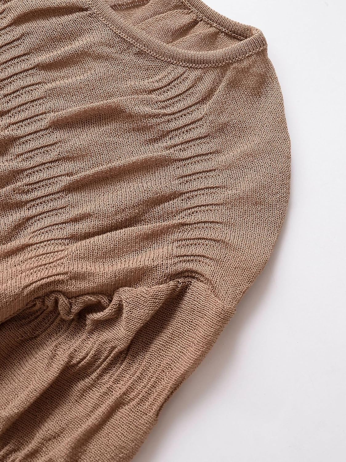 Casual Pleated Long-Sleeved Knitted Sweater