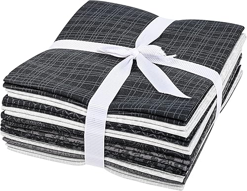 Miniatura 10 de Craftido -21 opciones- Paquetes de tela de acolchado 100% algodón, 10 piezas de cuartos gruesos de 18 x 21 pulgadas, peso medio de 5.2 onzas, para