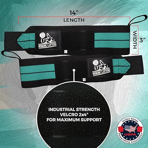 Miniatura 4 de Muñequeras (1 par2 envolturas) para levantamiento de pesas, entrenamiento cruzado, levantamiento de pesas, levantamiento de pesas, culturismo, para