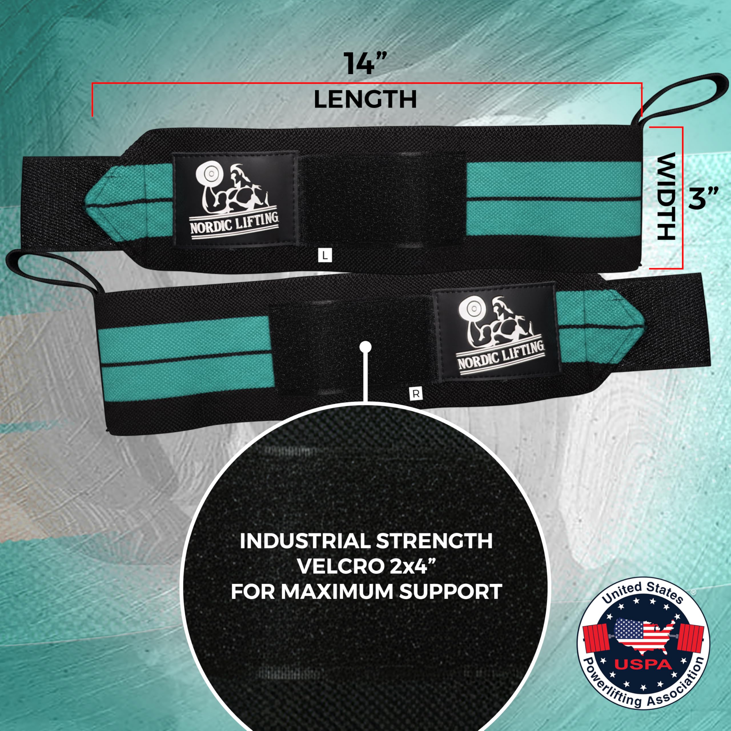 Fasce da Polso per Sollevamento Pesi/Cross Training/Powerlifting/Bodybuilding - per Donne e Uomini - Attrezzatura Premium per la Miglior Forza e Supporto della Mano