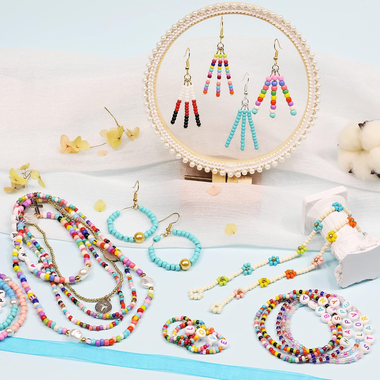 Bala&Fillic Opaque Silver Color 3mm Seed Beads About 3600pcs/100Grams in Bag, 8/0 Glass Craft Beads for Making Bracelet and Necklace (Silver) - Image 7