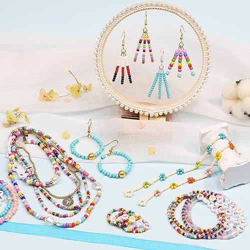 Miniatura 9 de BALABEAD Tamaño de cuentas de semillas de 0.079in, aproximadamente 24000 unidades en caja, surtido multicolor 120, cuentas de semillas pequeñas para