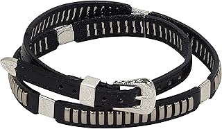 MF Western - Nastro in pelle per cappello, colore: nero