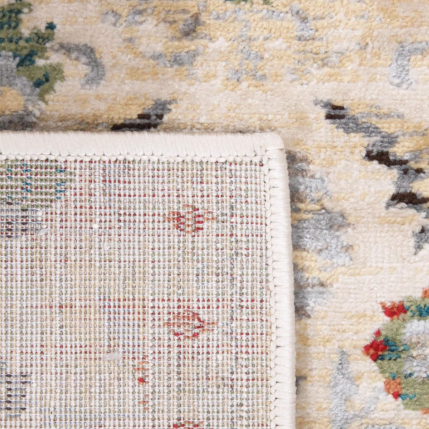 Superior Indoor Small Area Rug, Jute Backing Rugs for Living Room, Dining Room, Kitchen, Office, Entryway, Unique Vintage Botanical Home Floor Decor, Gulistan Collection, 2' x 3', Ivory