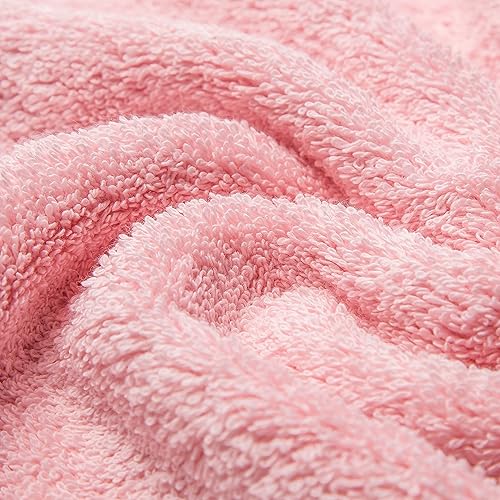 Miniatura 2 de Toallas de mano de algodón ultra gruesas, suaves y absorbentes para baño (rosa, paquete de 2, 14 x 29 pulgadas), toallas multiusos para baño,