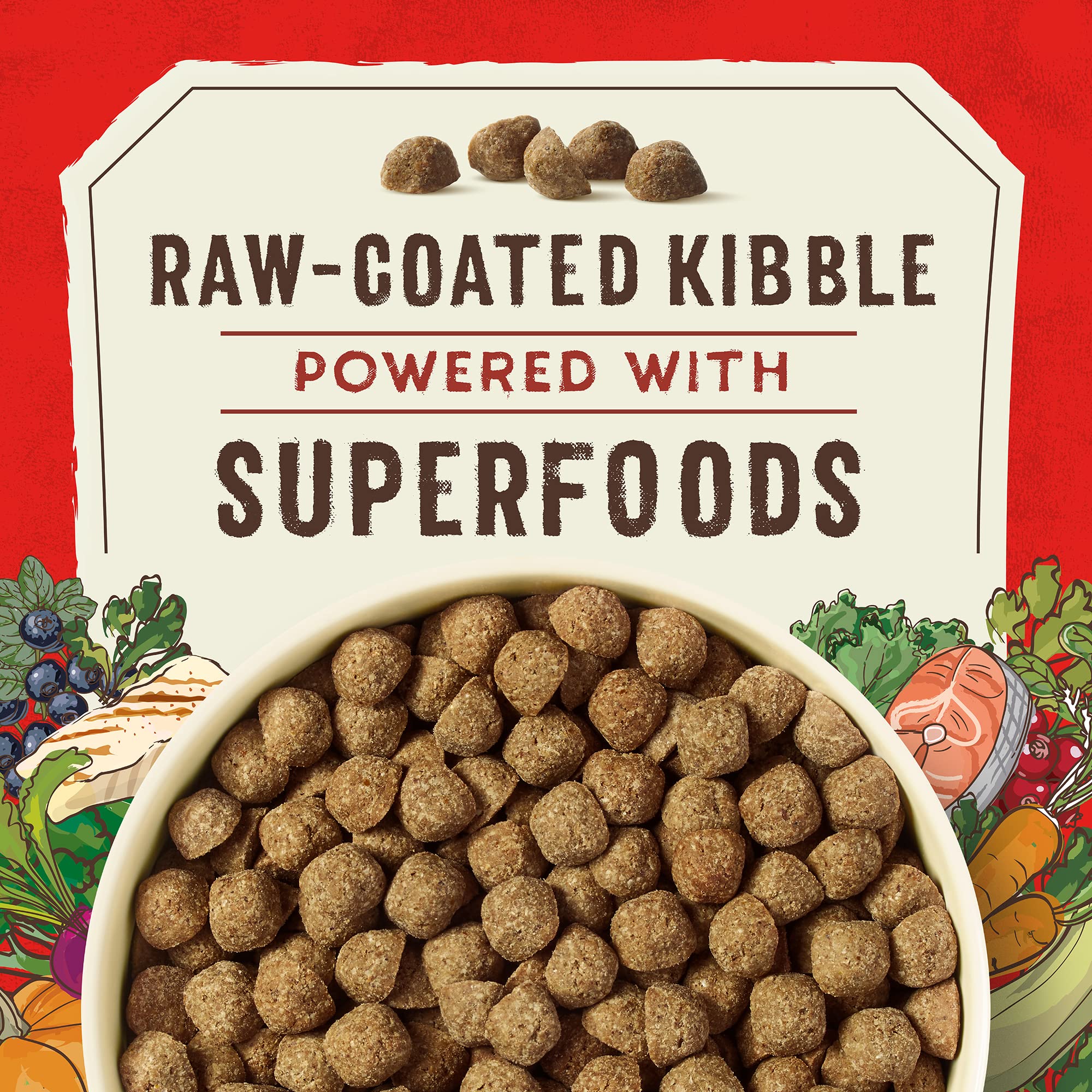 Stella & Chewy's SuperBlends Raw Coated Wholesome Grains Wildgefangene Weißfisch & Lachs Rezept mit Superfoods, 9,5 kg Beutel