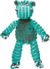 KONG Nó flexível – brinquedo para cães de corda atada estimula a brincadeira – Brinquedo de puxar satisfaz instintos naturais – Suprimentos para cães com design flexível e enchimento mínimo –