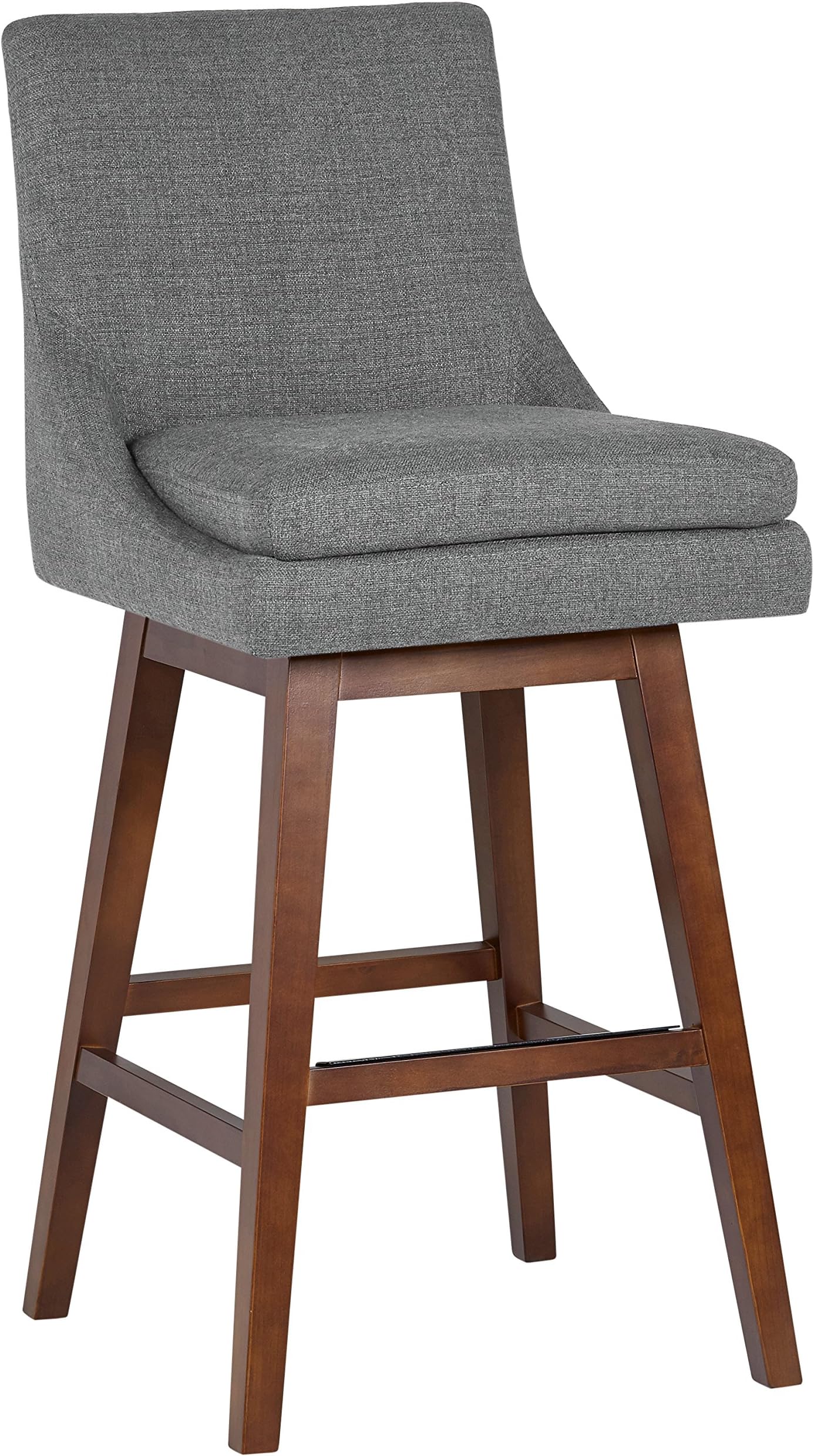 Amazon Brand – Stone & Beam Alaina Contemporary High-Back Swivel Seat Bar Stool, 43"H, Grey