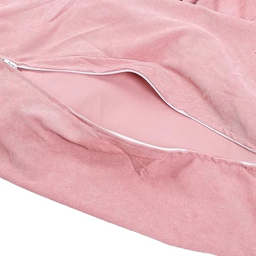 Miniatura 6 de Funda para puf solo sin relleno, funda de puf de pana, almacenamiento de puf de animales de peluche, suave, lavable, resistente, con cremallera, puf