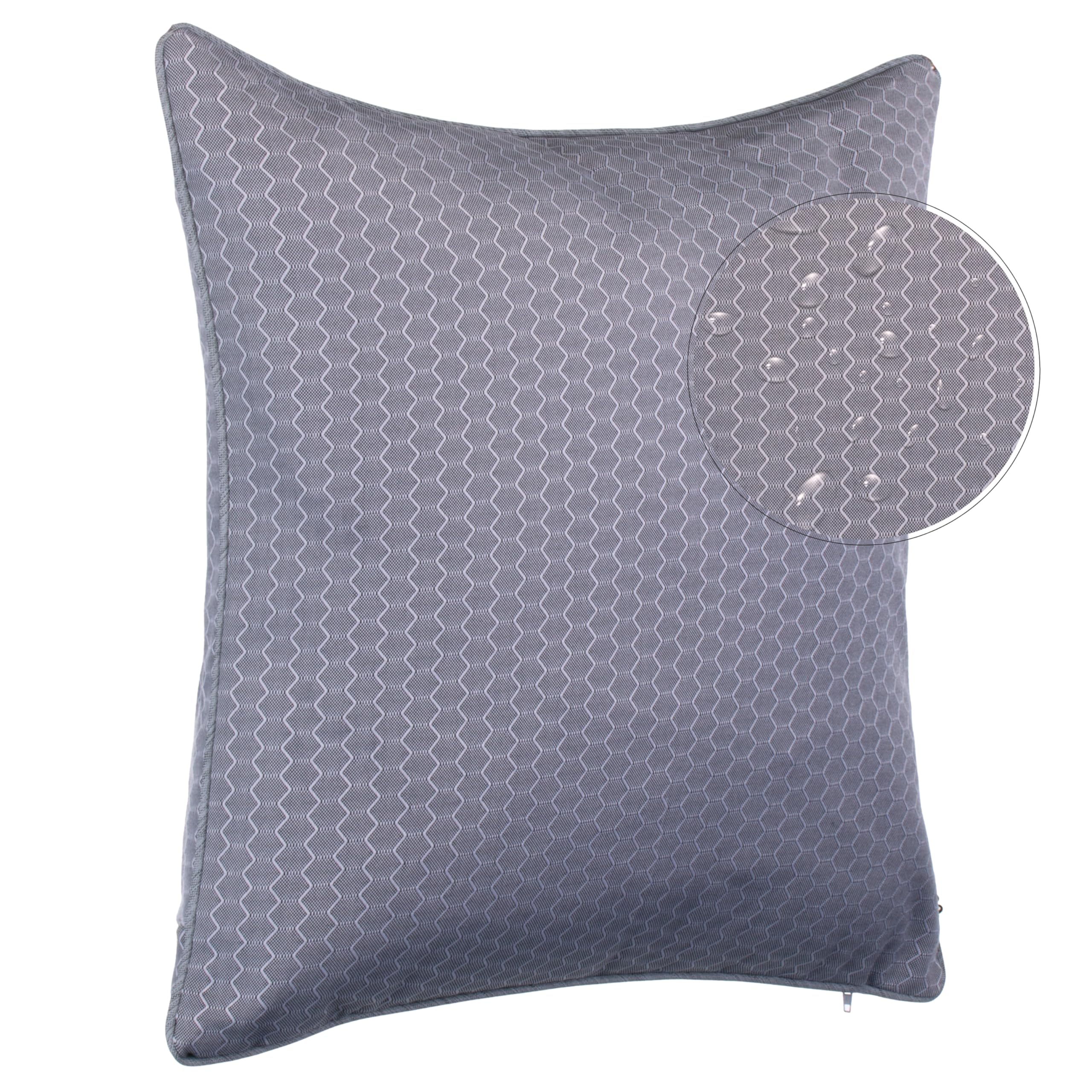 Brandsseller Decoratief kussen voor de tuin, met paspels, eenkleurig, vuil- en waterafstotend, met ritssluiting, afmeting 45 x 45 cm, stof, taupe, 2-delige voordeelverpakking
