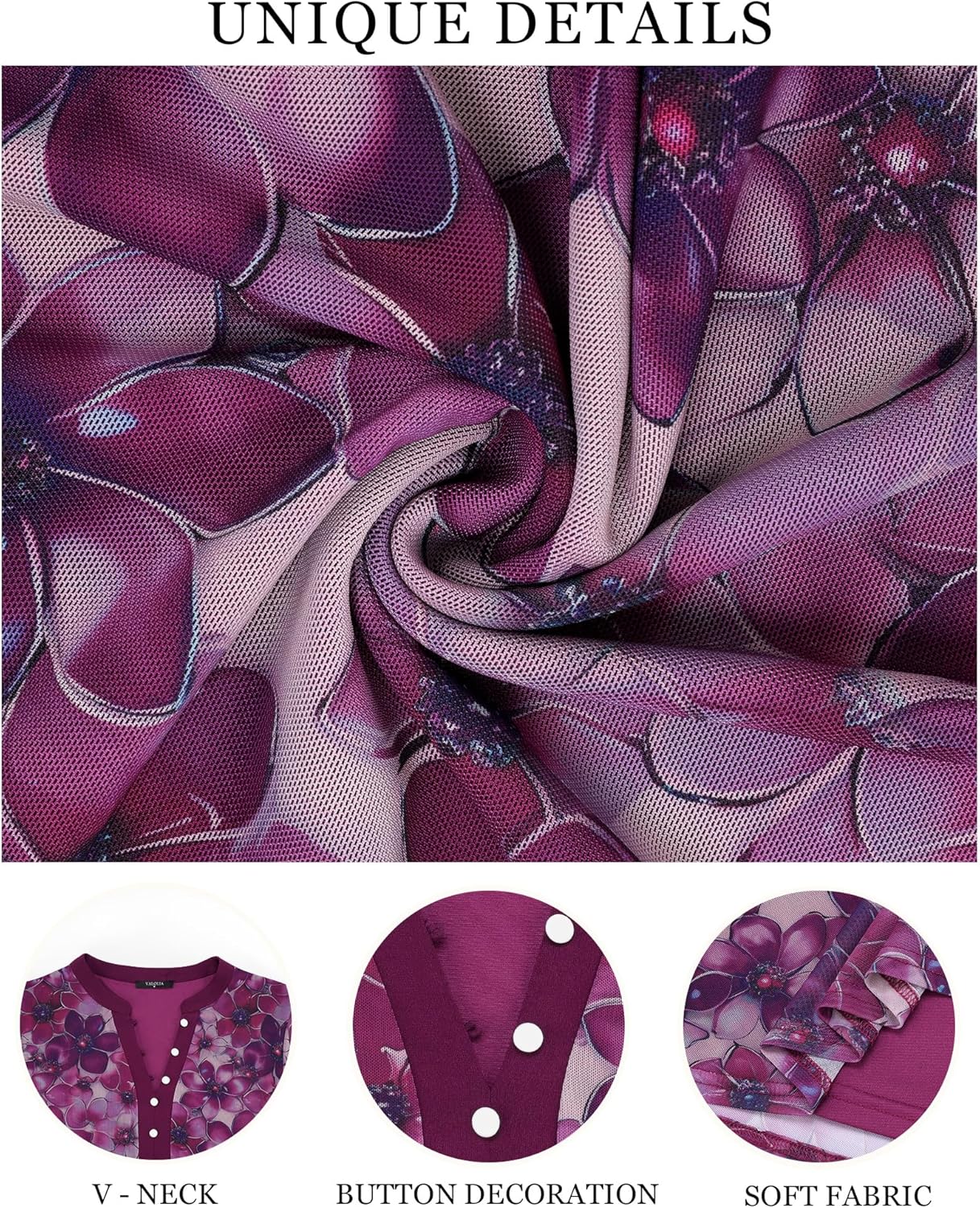 VALOLIA Womens Tops 3/4 Sleeve Sparkly Blouses Dressy Casual Elegant Flowy Double Layers Mesh Shirts - Image 7