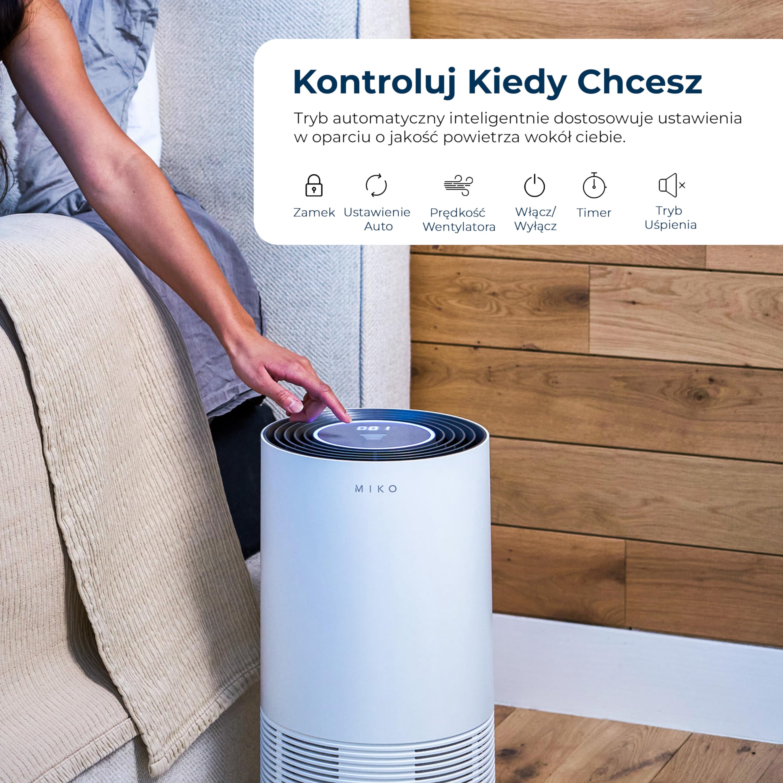 MIKO Mini Osuszacz Powietrza 1000 ml - Przenośny i Cichy, z 7 Kolorami LED do Walki z Pleśnią i Wilgocią - Idealny do Łazienki
