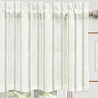 Vista 23 de DriftAway Cenefa de Lino Estilo Granja con Forro de Doble Capa con Aislamiento Térmico para Oscurecer la Habitación, Cenefas Opacas para Ventana