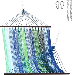 Lazy Daze Hammocks 10.5 FT Double 2 Person Caribbean Rope Hammock, Hand Woven Polyester Hammock with Spreader Bars, for Ou... Price In India