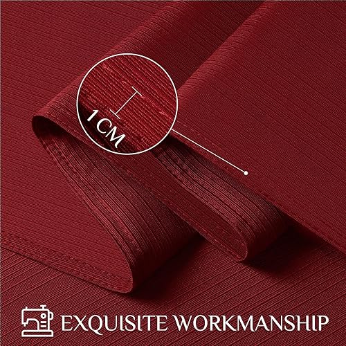 Miniatura 3 de Softalker Mantel rectangular navideño de jacquard  Funda de mesa de damasco con líneas geométricas, impermeables, resistentes a las manchas,