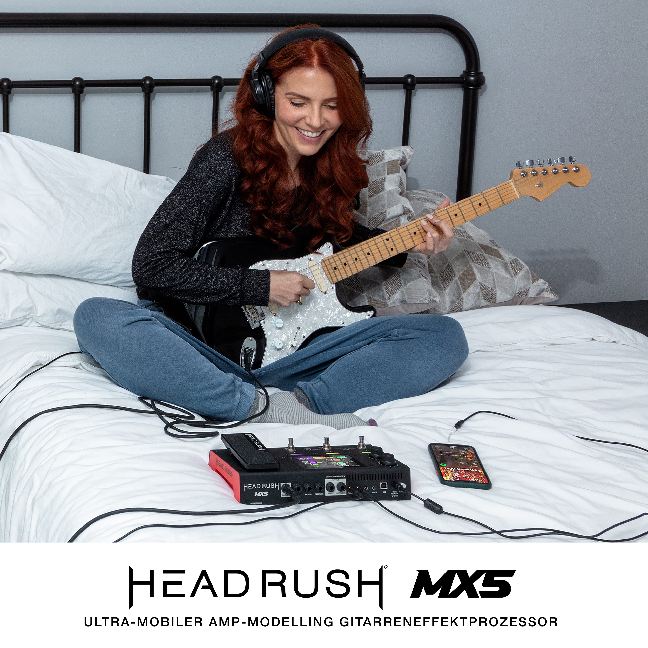 HeadRush MX5 – Multi Effektgerät Gitarrenverstärker/Pedalboard & FX Modeling Prozessor mit Touch Display, Expression Pedal, Looper & Audio Interface