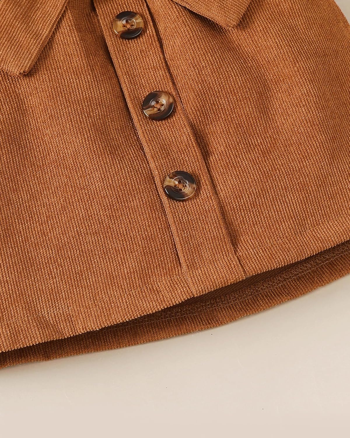 Baby Girl Clothes Sets: 2 Piece Ruffle Sleeve Tops Mini Skirts Sets Fall Winter Outfits for Toddler 9 Months-5 Years - Image 7