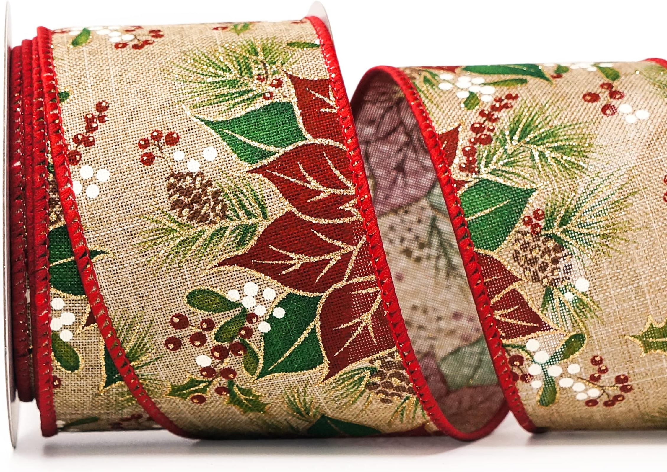 Camouflage Print Woven Ribbon – Woodland Green & Tan, 2.5 Inches X 10 Yards, Wired Edges For Crafting