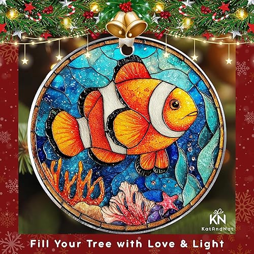 Miniatura 7 de Adornos de pez payaso, adornos temáticos del océano, adorno de Navidad de pez payaso, regalos para amantes de los peces, amantes del océano, adorno