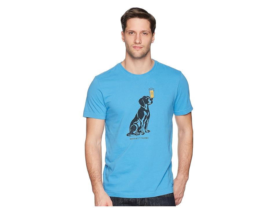 

Life is Good Man's Best Friend Crusher Tee (Marina Blue) Men's T Shirt