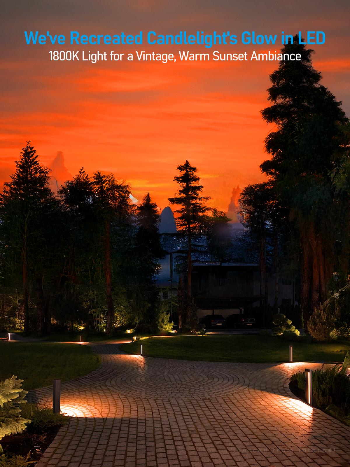 Image of LEONLITE 8-Pack 5CCT Low Voltage Landscape Lights, 12-24V, ETL, IP65