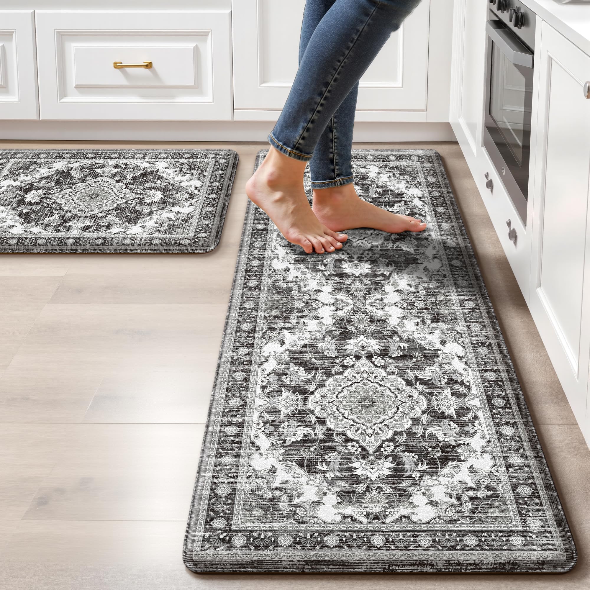 Boho Kitchen Mats - Beige Tan, Anti-Fatigue Rugs -12 Boho Kitchen Mats - Beige Tan, Anti-Fatigue Rugs -12