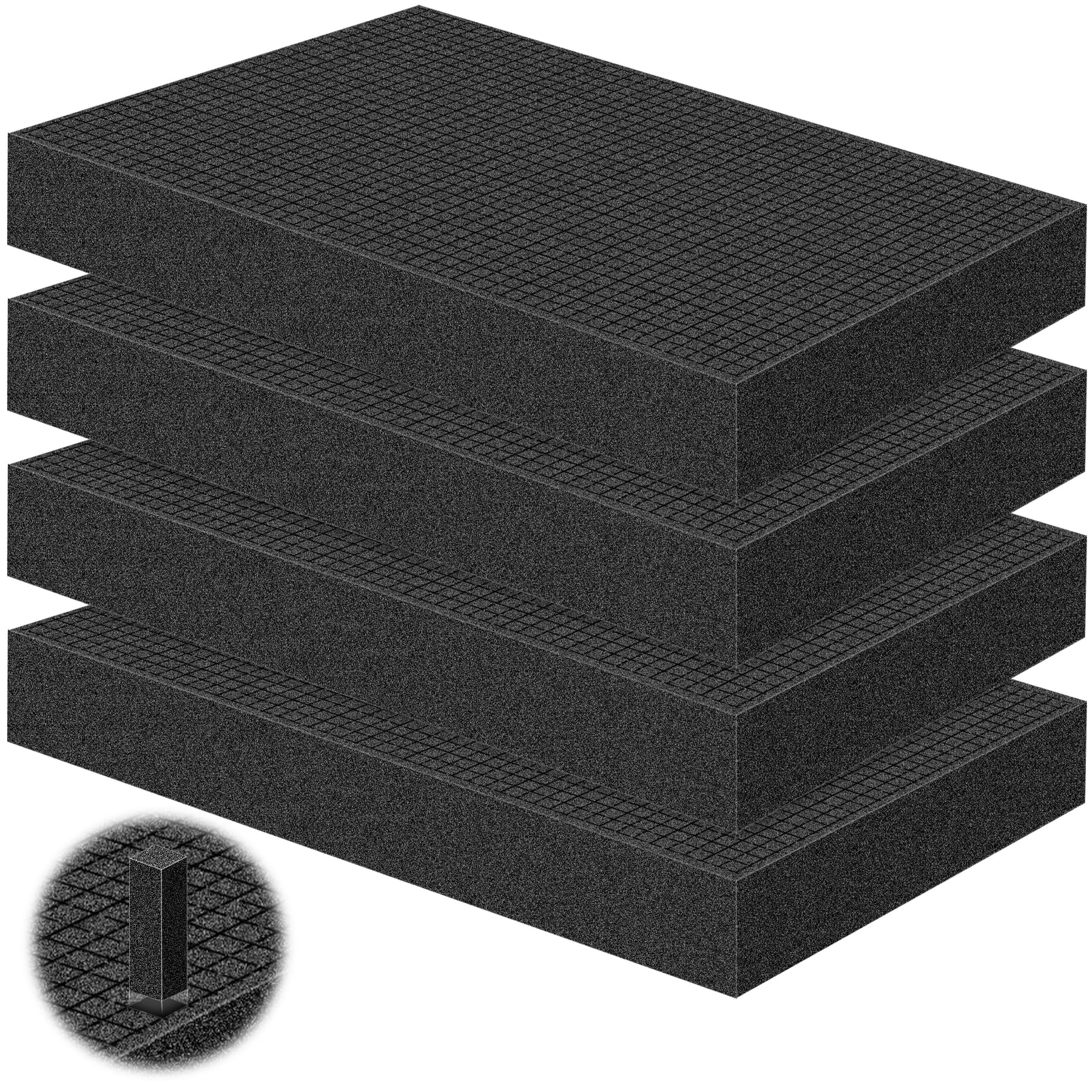 Photo 1 of ToLanbbt 4P Pick and Pluck Pre Cubed Foams, 16 x 12 x 2 IN Customizable Pick Apart Foams Polyurethane Sheets Inserts, Pre Cutted Case Foams Pads for Board Game Tool Interlock Box Camera Storage Drawer 1 size-16"L