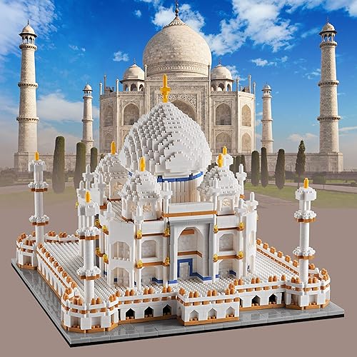 Juego de construcción de micro minibloques de arquitectura Taj Mahal, colección de puntos de referencia, kits de modelo, juguetes de idea para