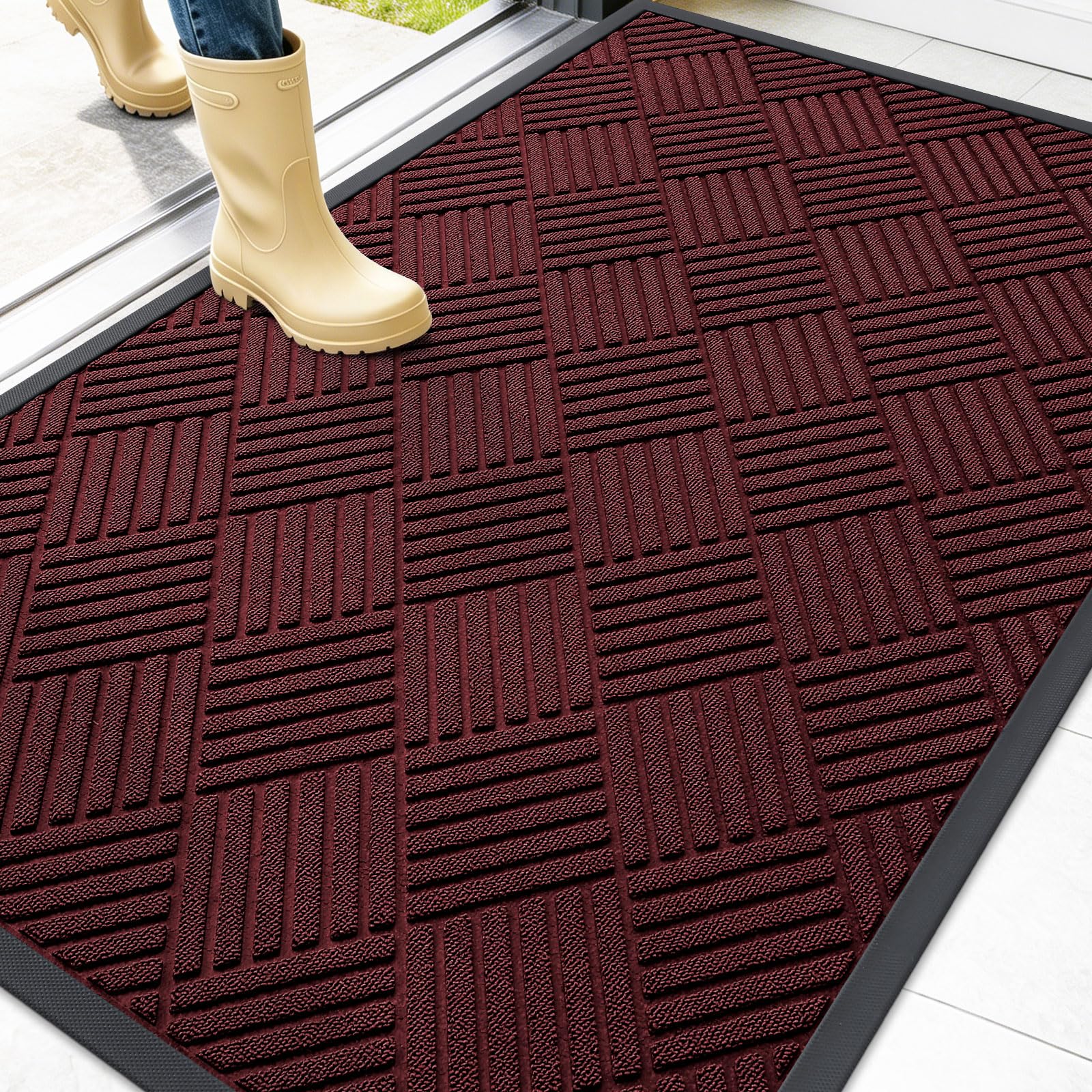 OLANLY Front Door Mat Outside Entrance 47x32, Waterproof Heavy-Duty Doormat