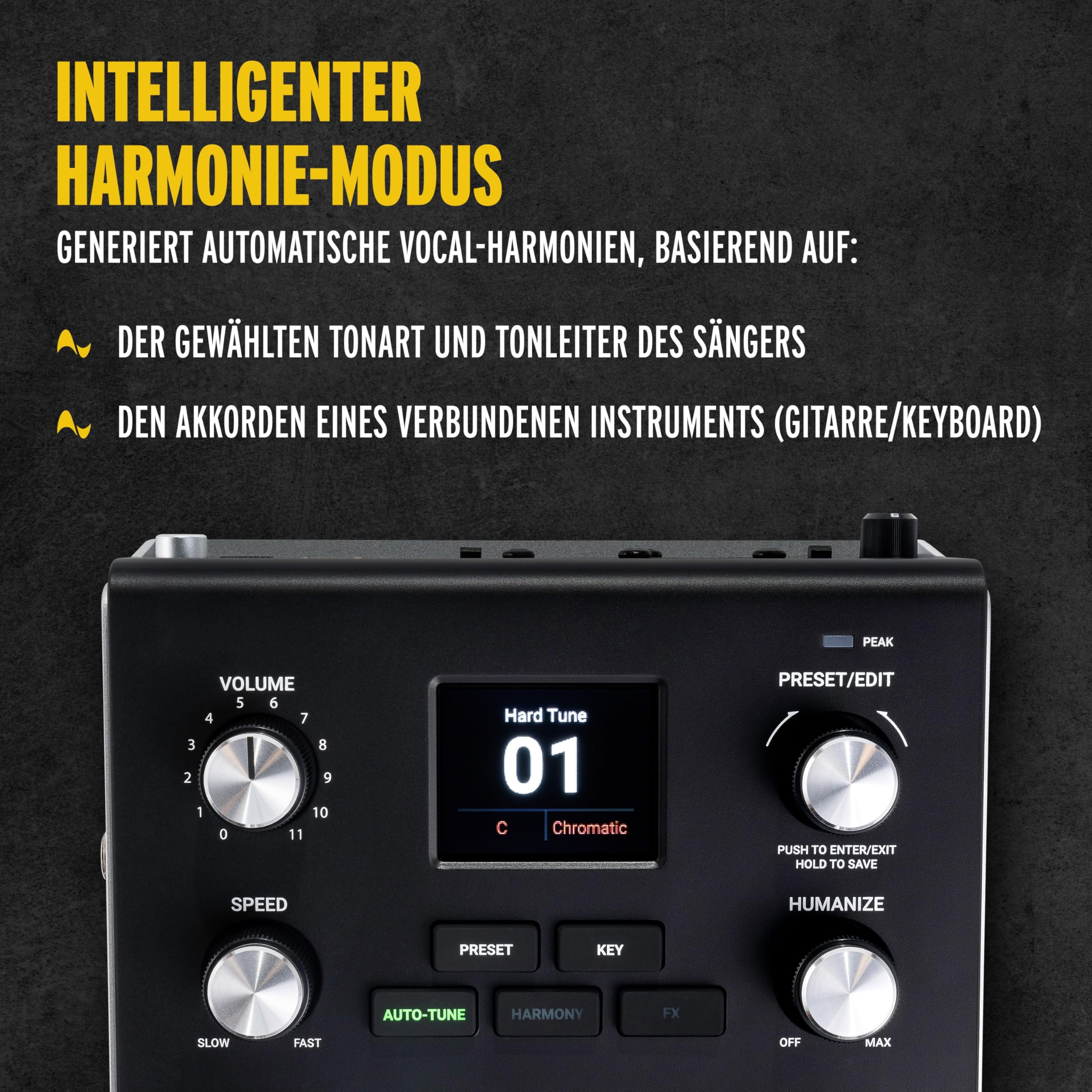 HeadRush VX5 Vocal Effekt Pedal mit Antares AutoTune, Pitch-Korrektur in Echtzeit, Vocal Harmony, Gitarren- und Mikrofoneingang und Audio Interface