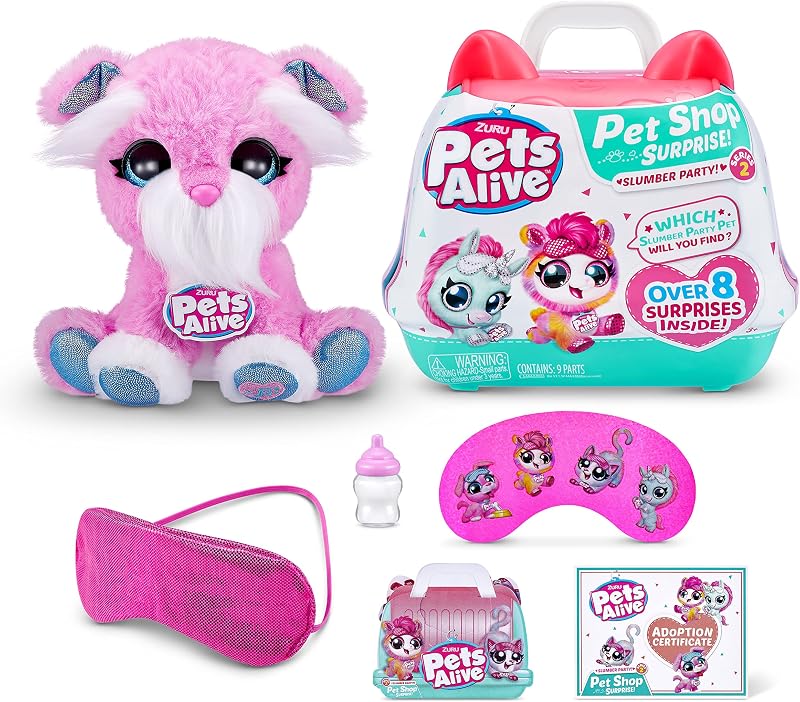 Pets Alive Pet Shop Surprise Toys de ZURU - Juguetes interactivos con 'hablar y repetir' electrónico, juego de animales, regalos para cachorros para niñas y niños (Serie 2)