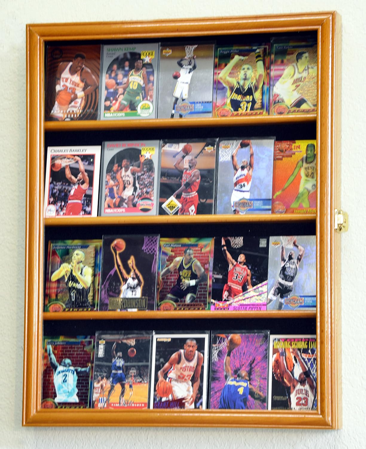 sfDisplay.com,LLC. 20 Sport Cards Collectible Card Display Case Cabinet Holder Wall Rack 98% UV, Lockable