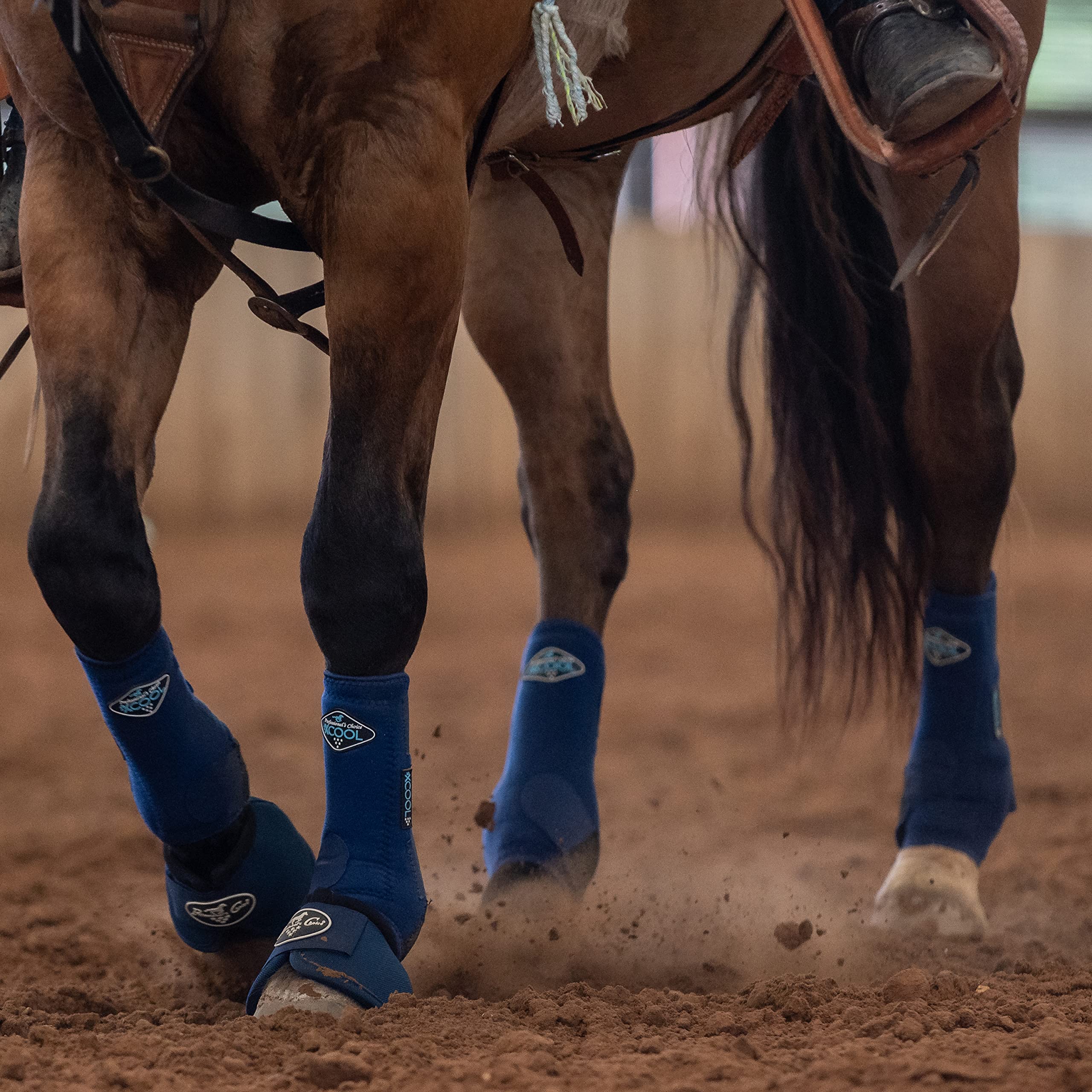 Professional's Choice 2XCOOL Botas deportivas de medicina para caballos activos, diseño protector y transpirable para máxima comodidad y durabilidad, juego económico de 4, L, azul marino