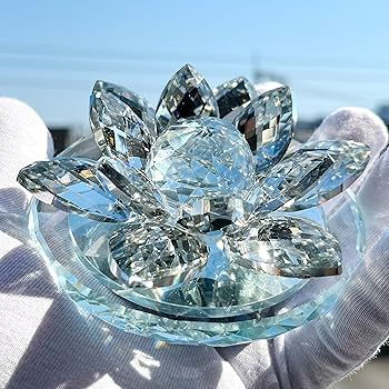 Amazon.co.jp: RELIGHT クリスタル サンキャッチャー 蓮の花 置物 水晶