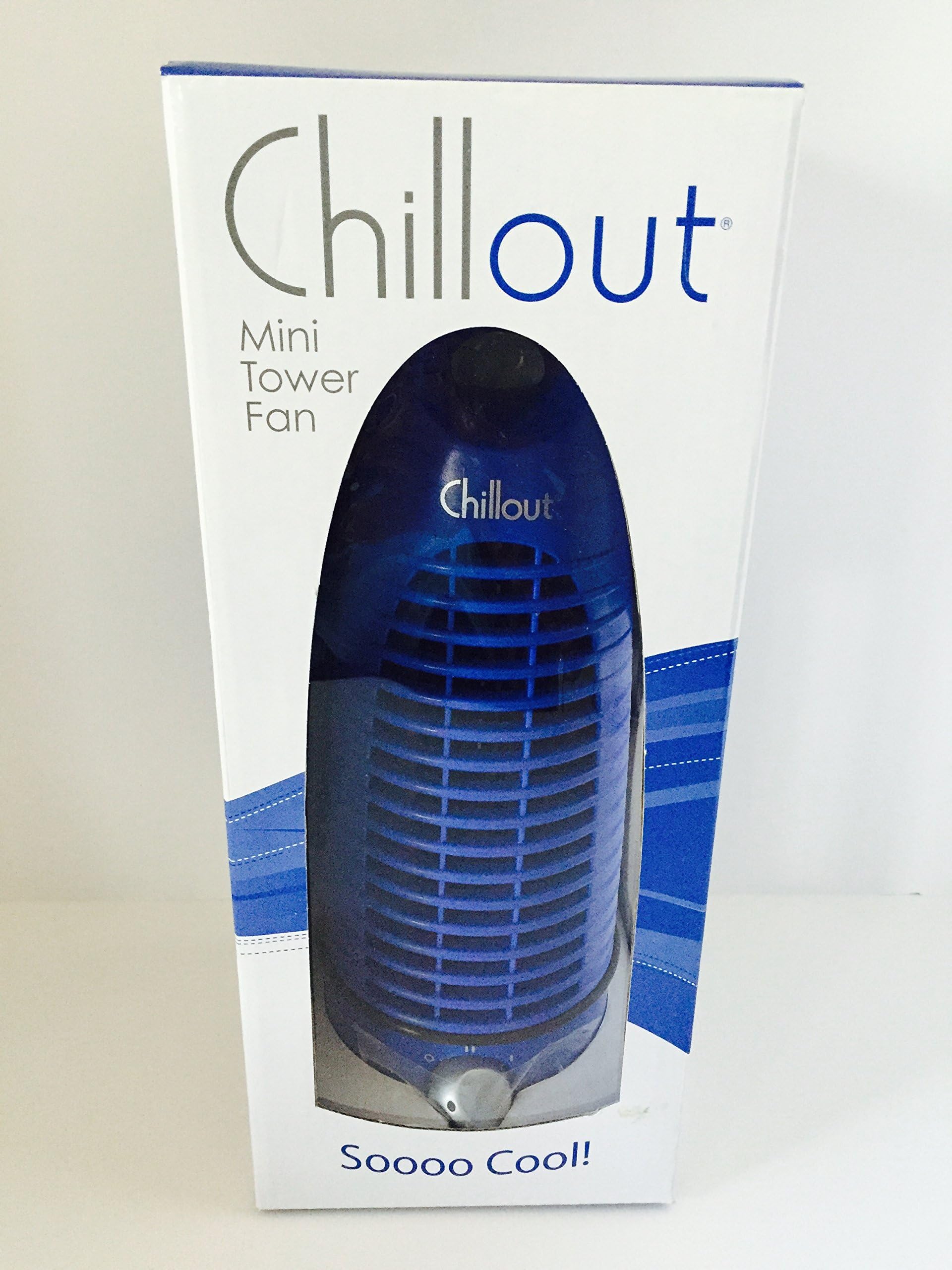 Chillout Mini Tower Desk Bullet Quiet Electric Portable Fan-Blue