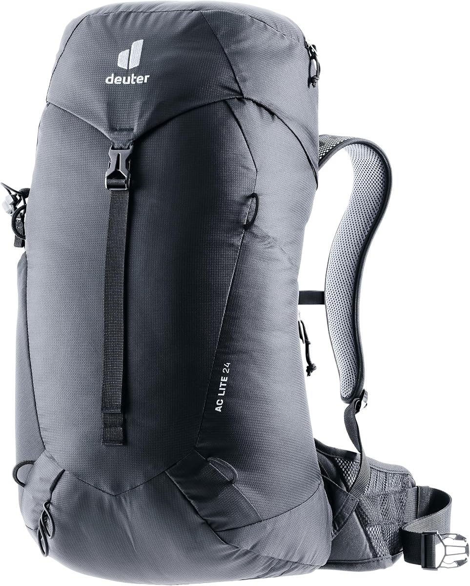 Mochila para senderismo y mochila AC Lite de 24 litros con estructura de acero y transpirabilidad superior - Negro