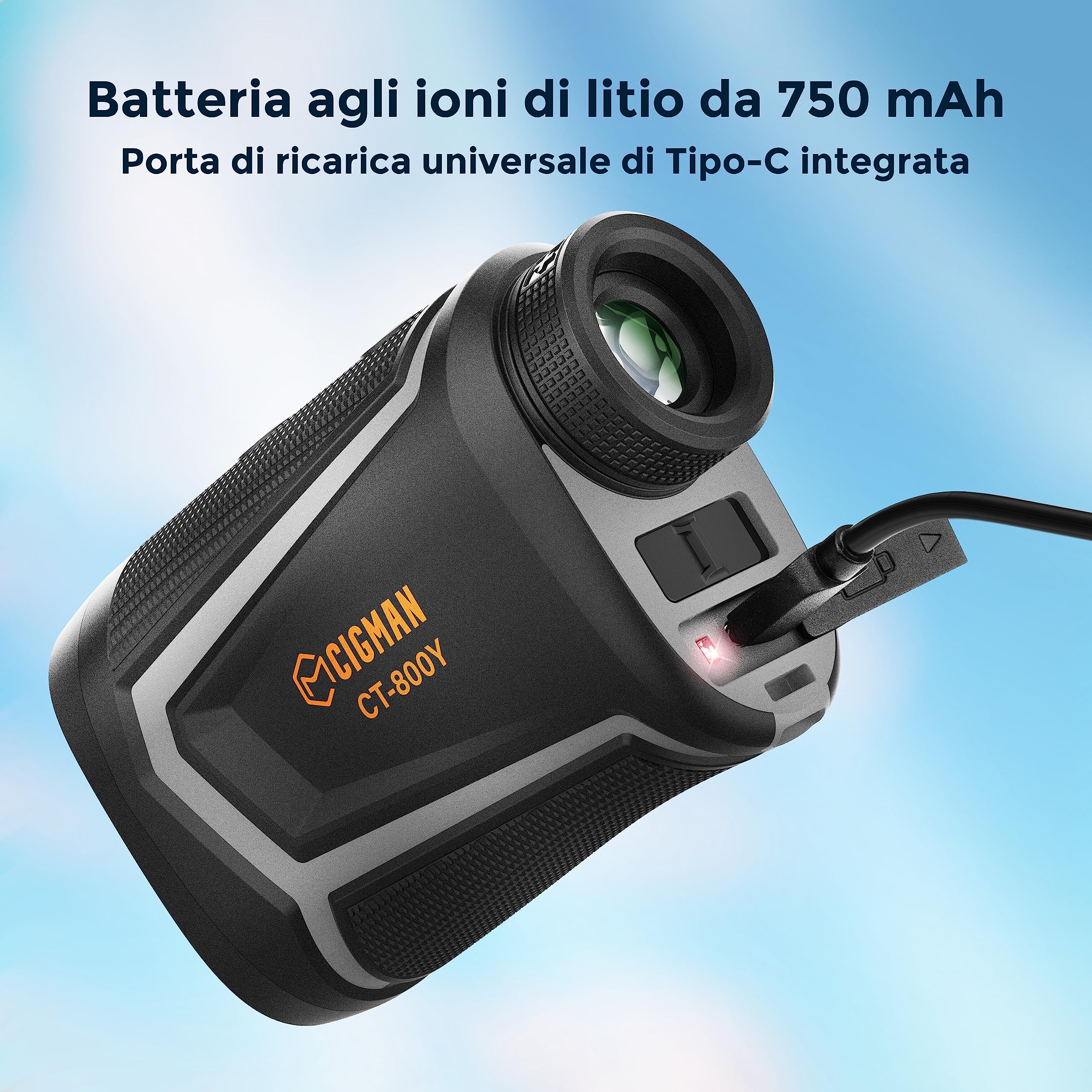 CIGMAN Telemetro Golf 800 Yards Laser Telemetro caccia con Pendenza,Ricaricabile via USB, Ingrandimento 7X, bloccaggio degli alberi bandiera, 7 modalità di misurazione della distanza, Caccia