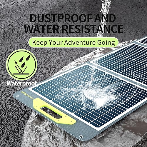 Miniatura 8 de Greenmagic Panel solar portátil de 120 W, 19 V, 120 W, kit de paneles solares plegables con soportes ajustables, impermeable IP65 para campamento,