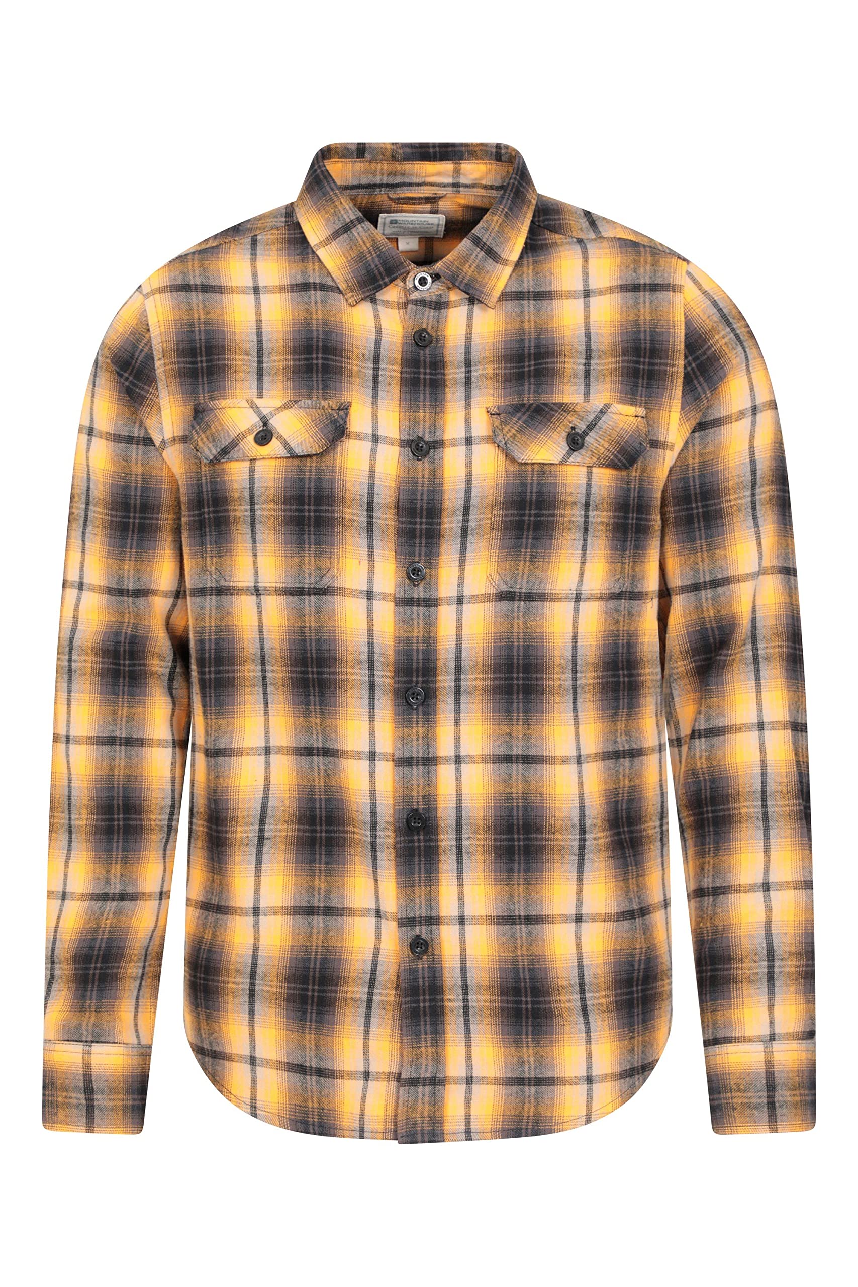 Mountain WarehouseTrace Men's Lightweight & Breathable Flannel Long Sleeve Shirt - Checks Shirt in 100% Cotton with Buttoned Front Pockets - for Travel, Walking, Casual Wear