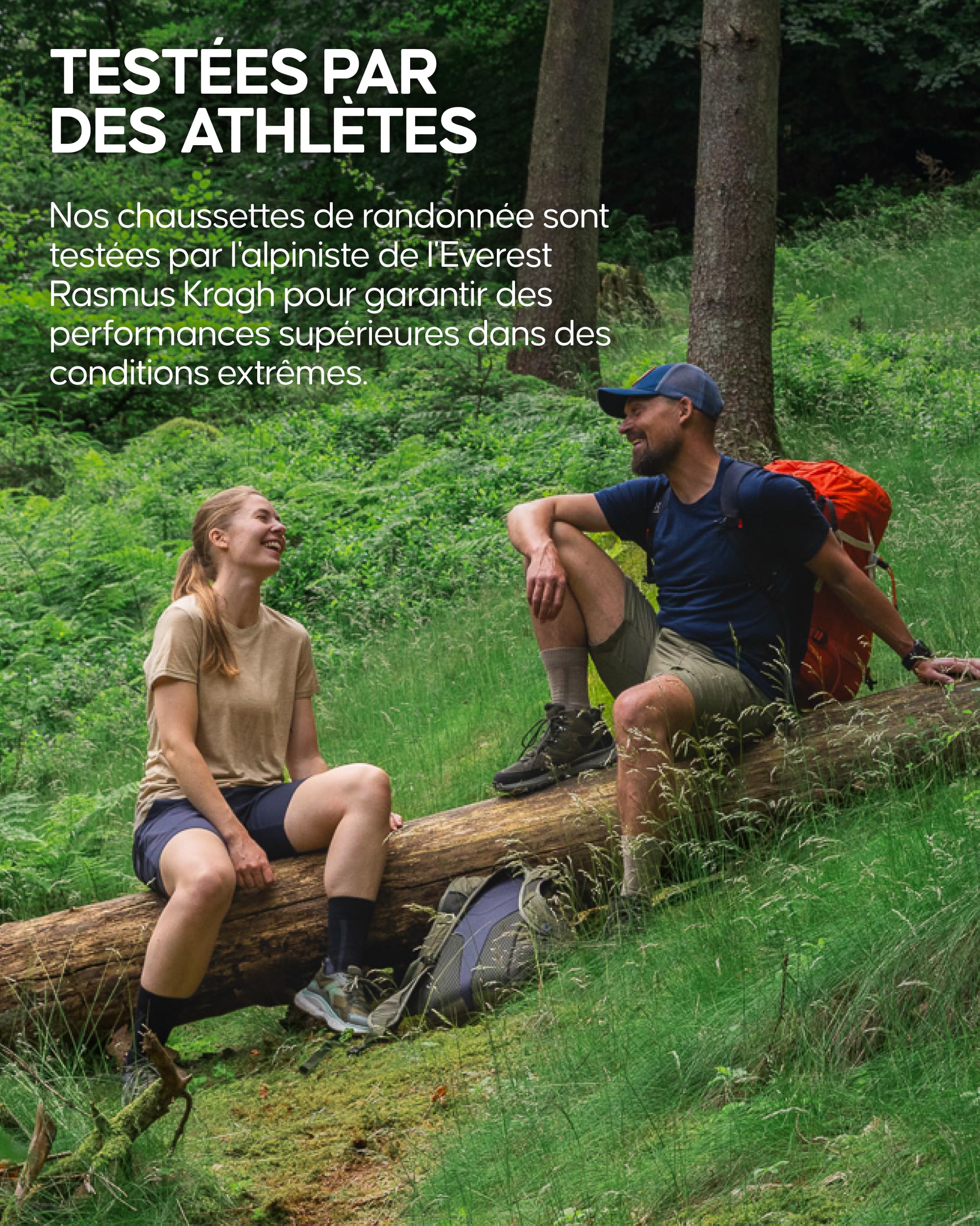 DANISH ENDURANCE Chaussettes de Randonnée en Laine Mérinos Respirante Anti-blisters Lot de 3