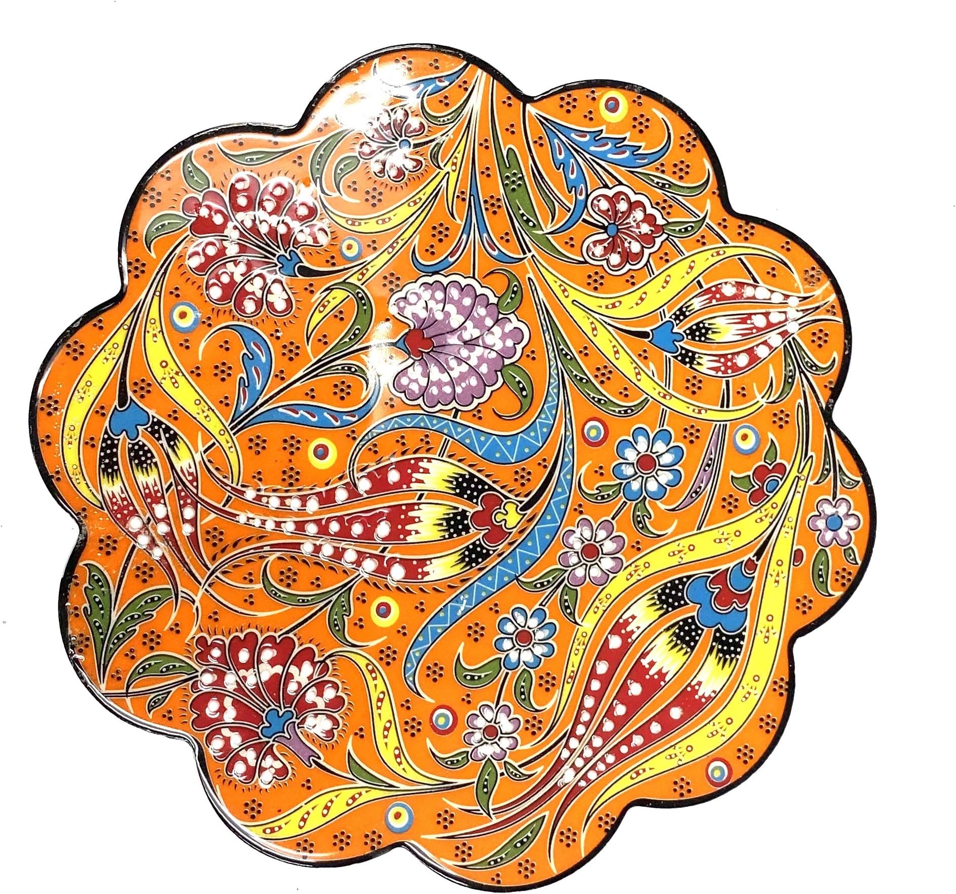 Nimet Classical Turkish Porcelain Trivet 18cm by Paykoc N50007 Orange