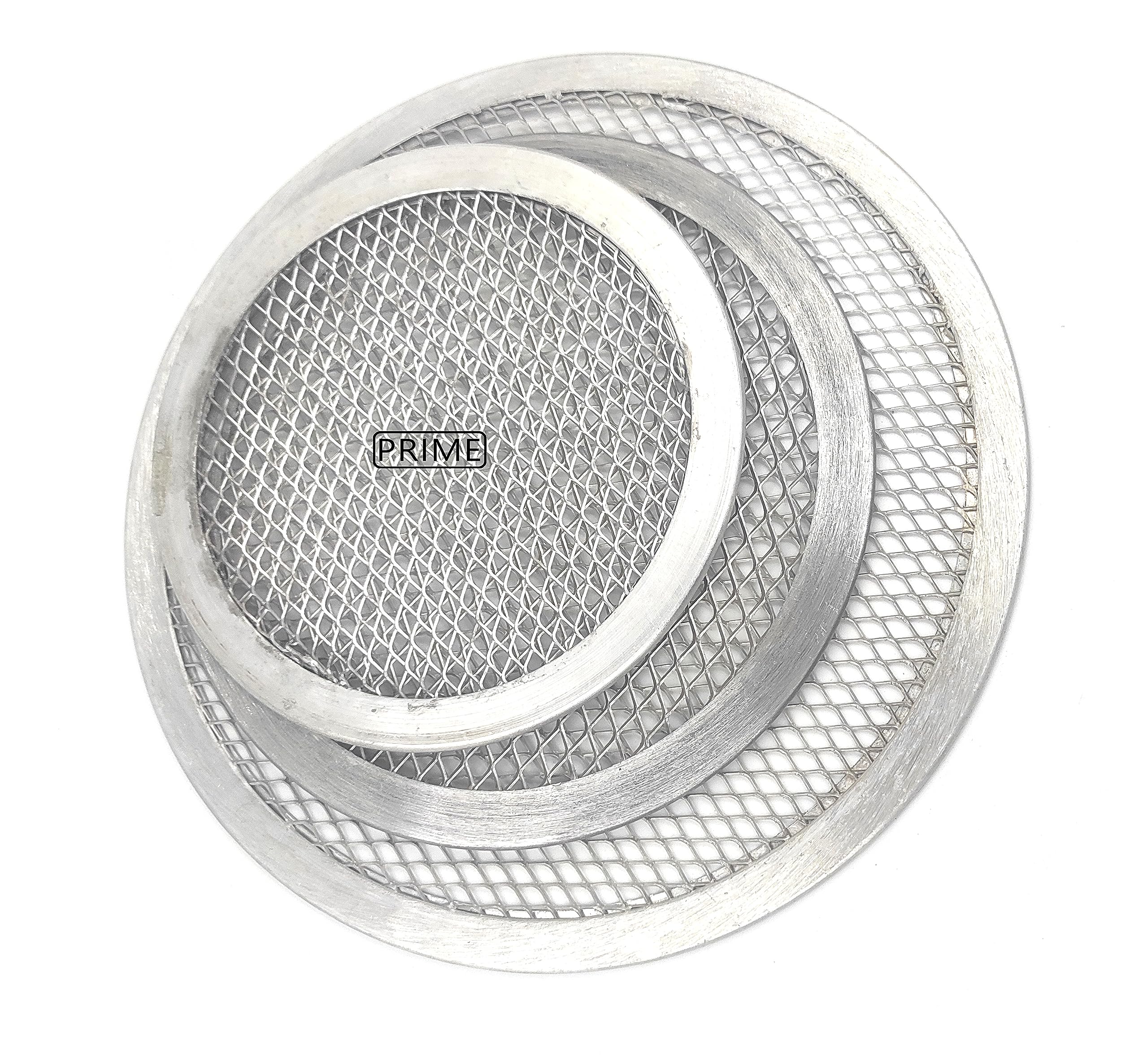 Prime Bakers and Moulders Multi Size Aluminium Pizza Tray Screen Mesh, (6, 8, 10 inches)